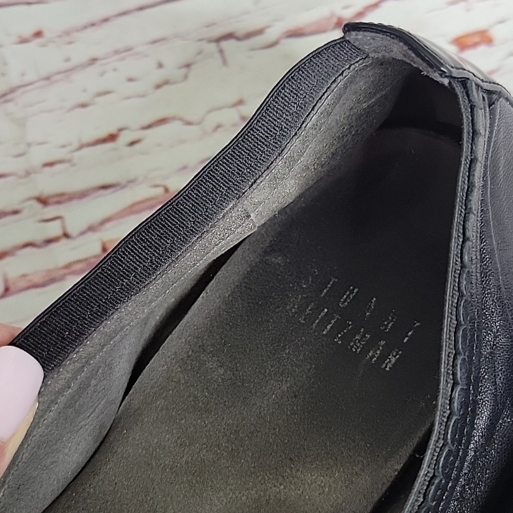 STUART WEITZMAN Elegant Black Leather Women's Flats Size 8 - Picture 6 of 8